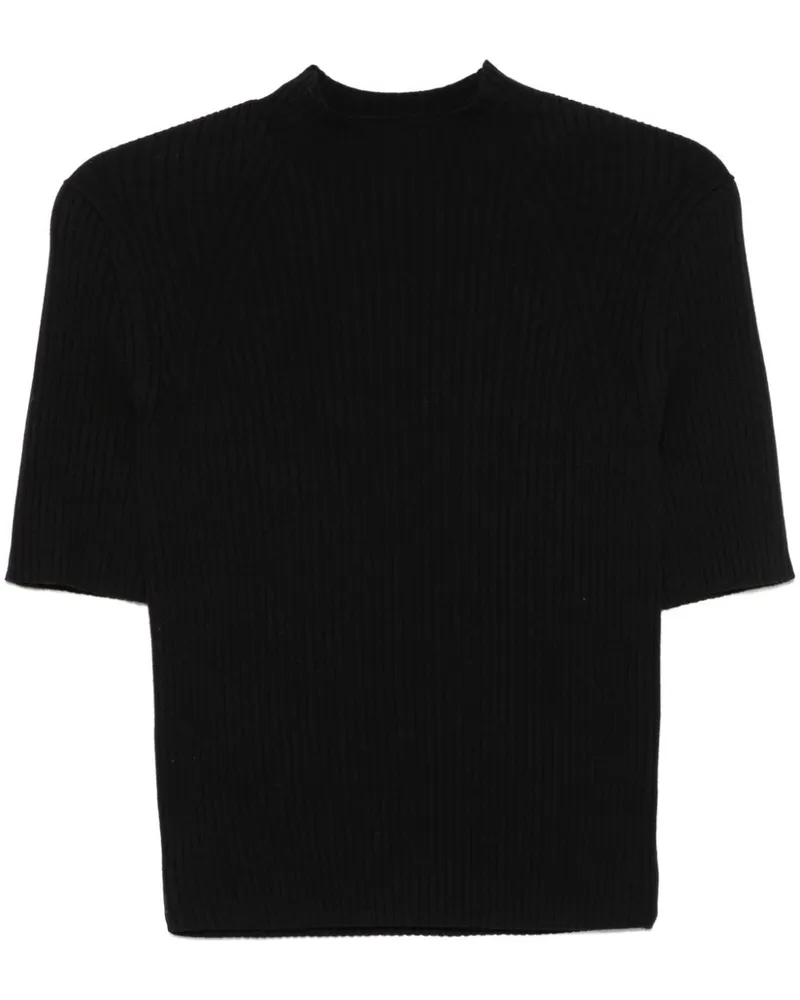 Maje Geripptes T-Shirt - Schwarz Schwarz