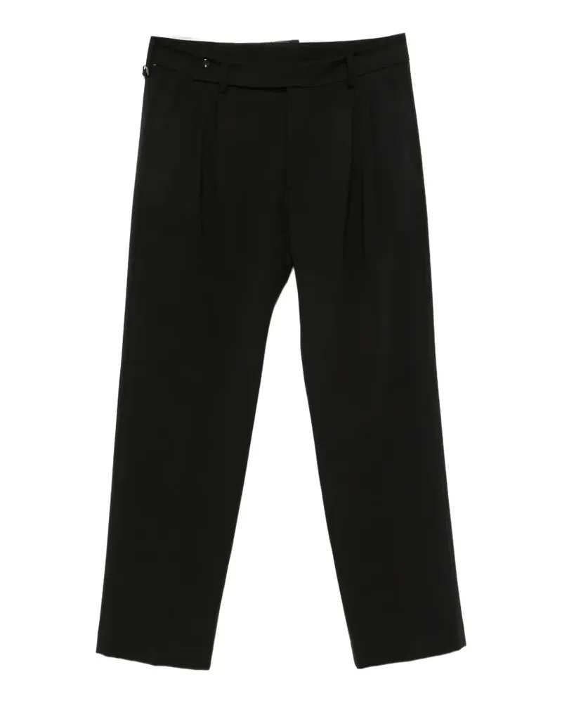 HOSIO Straight-Leg-Hose mit Falten - Schwarz Schwarz