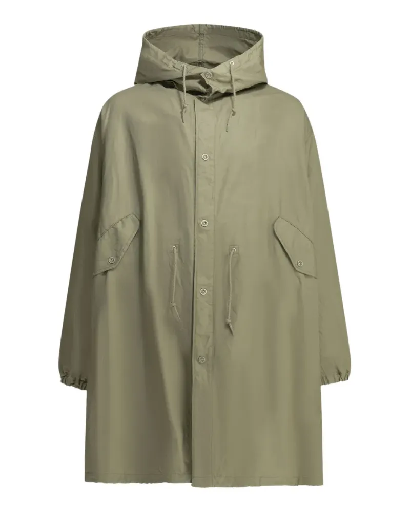 Comme des Garçons hooded drawstring-waist coat - Grün Grün
