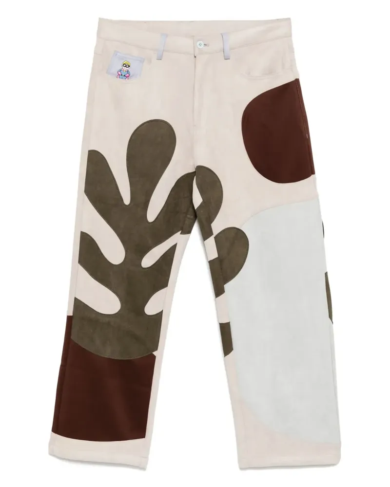 KidSuper Wildlederhose im Patchwork-Look - Nude Nude