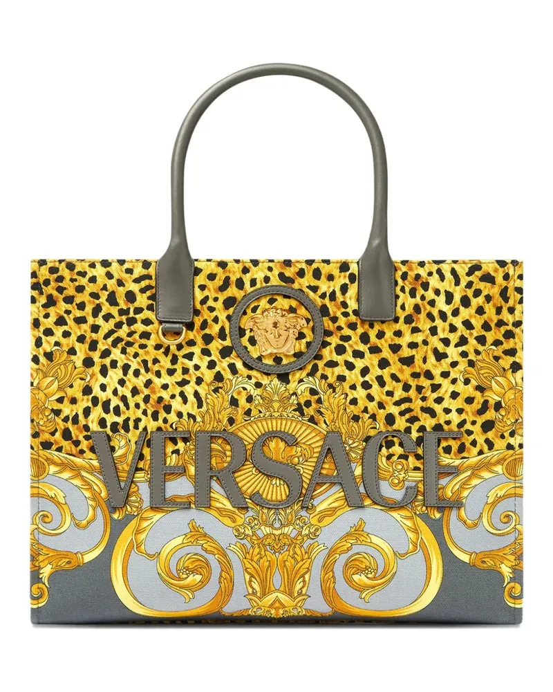 Versace Tote Bag mit Leoparden-Print - Grau Grau
