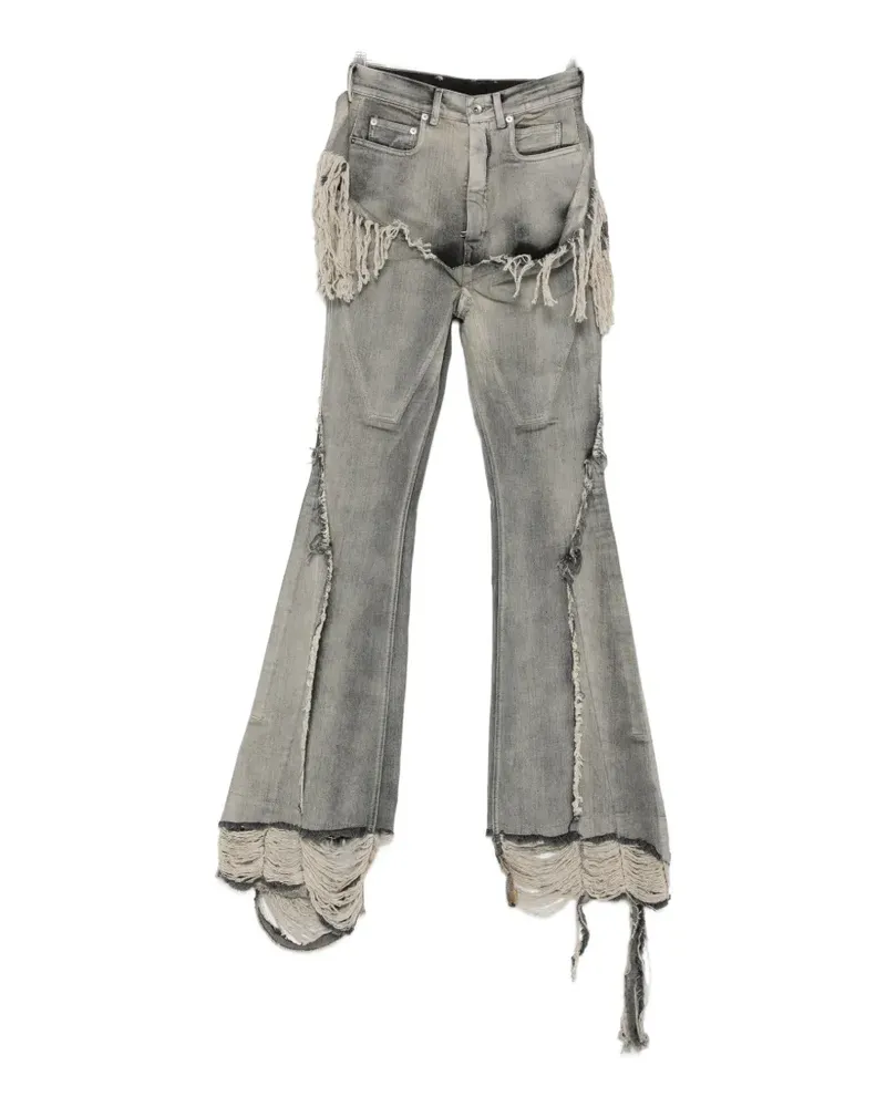 DRKSHDW by Rick Owens fringe-trimmed bootcut jeans - Grau Grau
