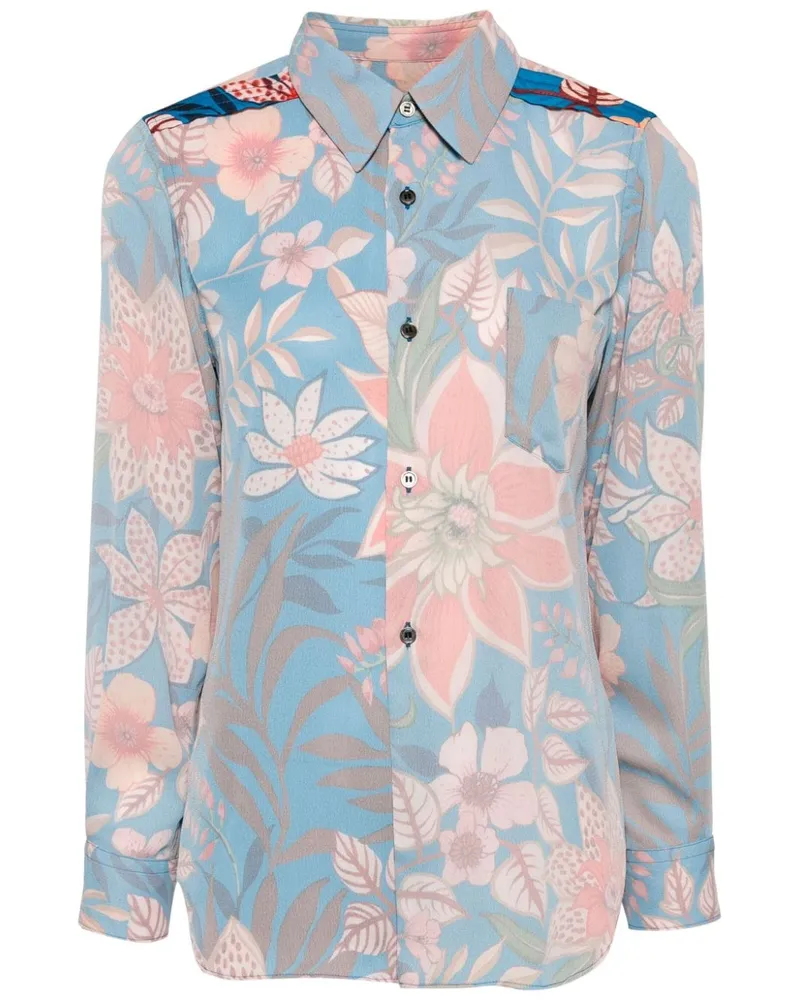 Comme des Garçons Hemd mit blumigem Print - Blau Blau