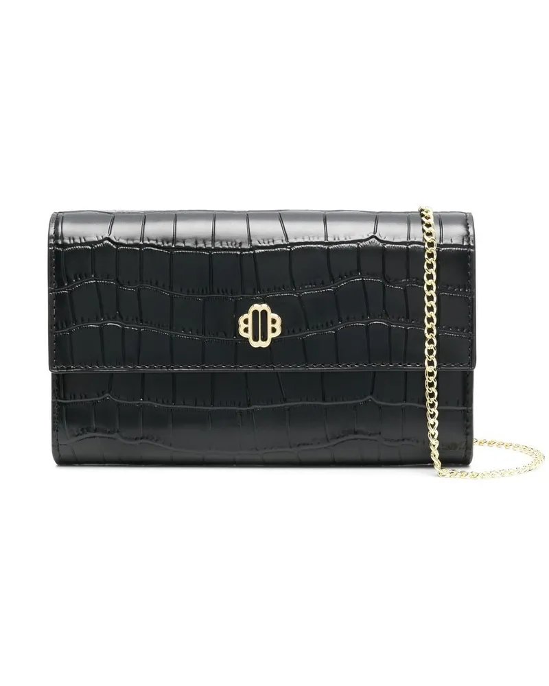 Maje Portemonnaie mit Kroko-Optik - Schwarz Schwarz