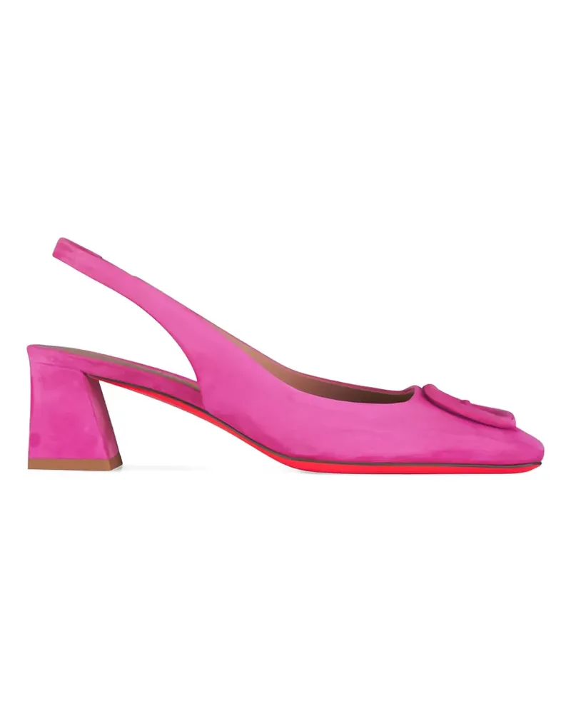 Santoni Marta buckle suede slingback pumps - Rosa Rosa