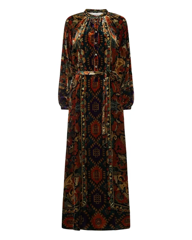 Pierre-Louis Mascia geometric-pattern maxi dress - Schwarz Schwarz