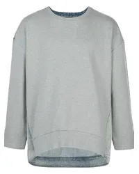 Mostly Heard Rarely Seen Sweatshirt mit Jeanseinsatz Grau