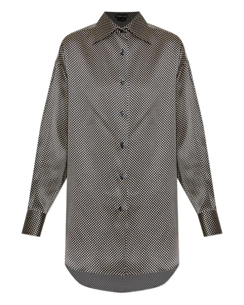 Tom Ford Hemd mit Polka Dots - Schwarz Schwarz
