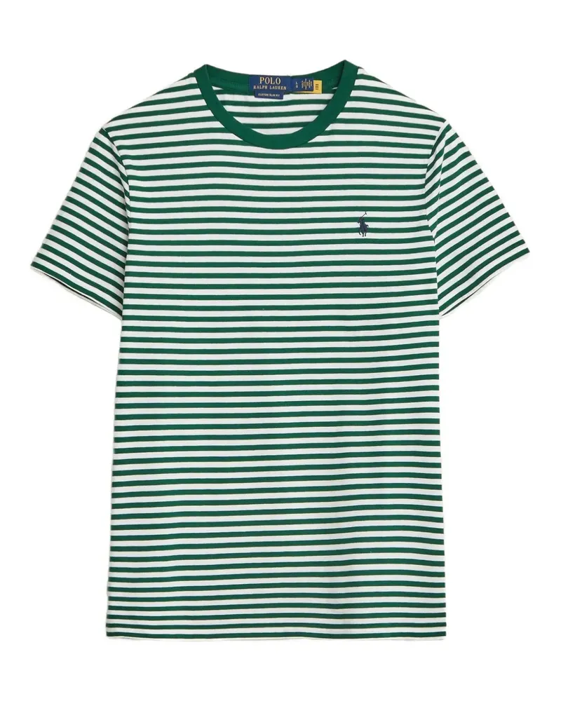 Ralph Lauren Gestreiftes T-Shirt mit Logo - Grün Grün