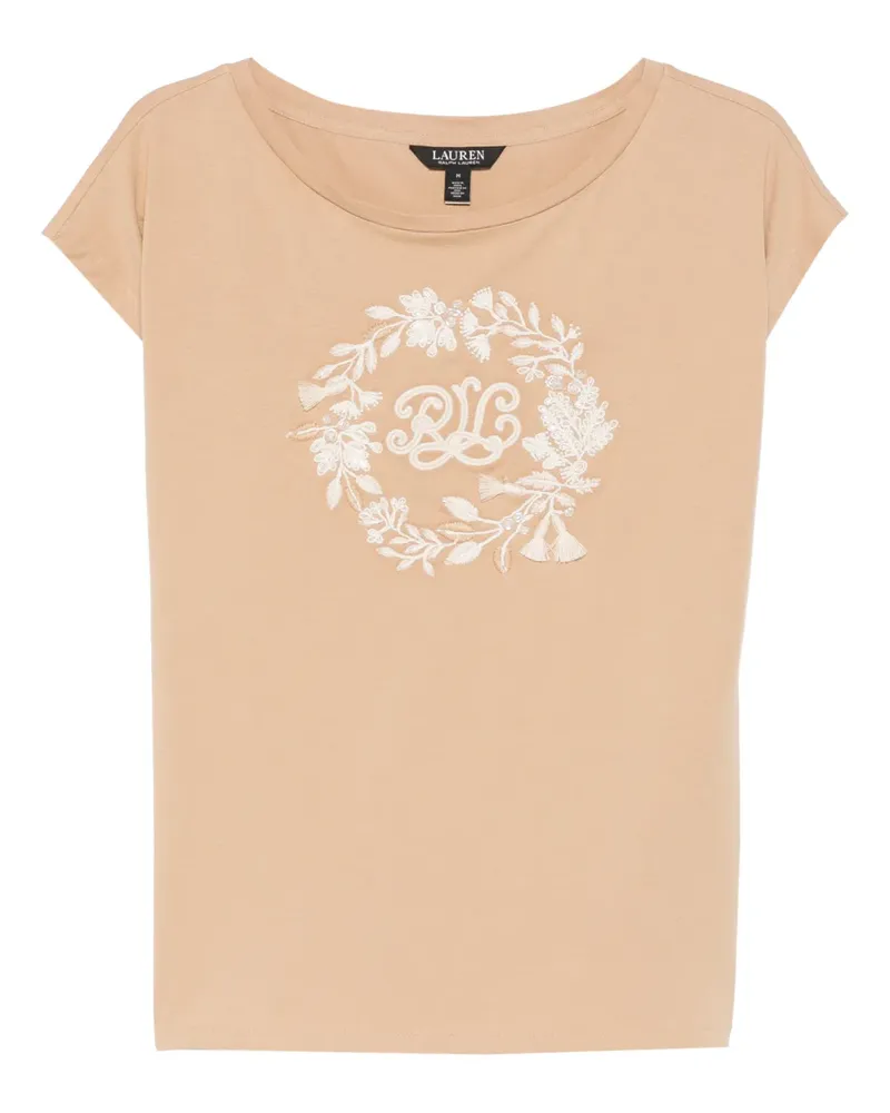 Ralph Lauren Oberteil mit Blumenstickerei - Nude Nude