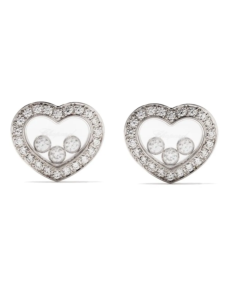 Chopard 18kt 'Happy Diamonds Icons' Weißgoldohrstecker Silber