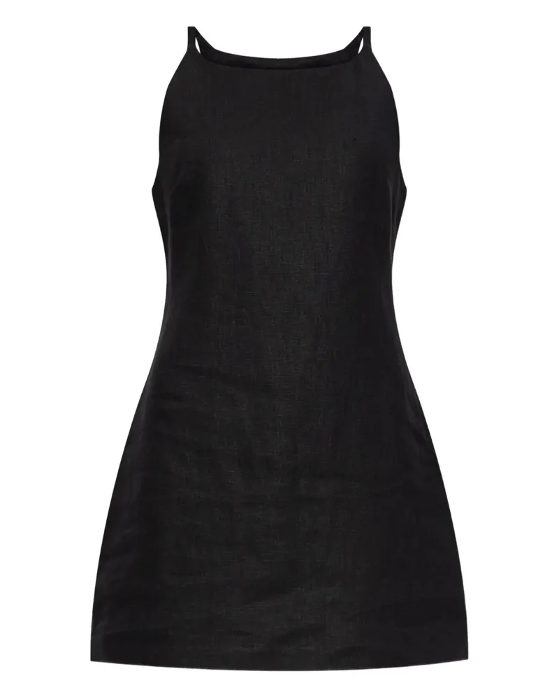Posse Minikleid aus Leinen - Schwarz Schwarz