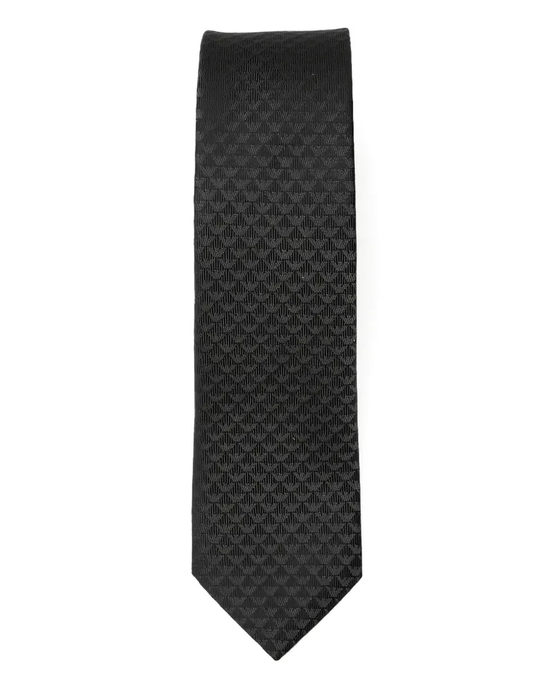 Emporio Armani Gemusterte Krawatte - Schwarz Schwarz