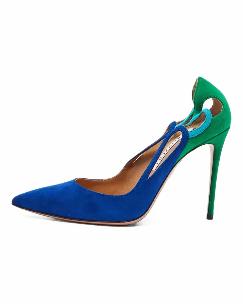 Aquazzura Fenix Pumps aus Wildleder - Blau Blau