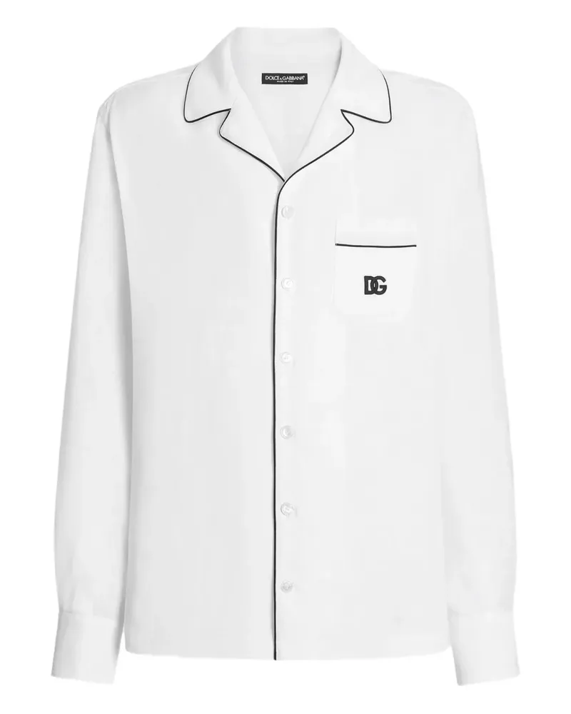 Dolce & Gabbana Kosmetikhemd mit Logo-Stickerei - Weiß Weiß