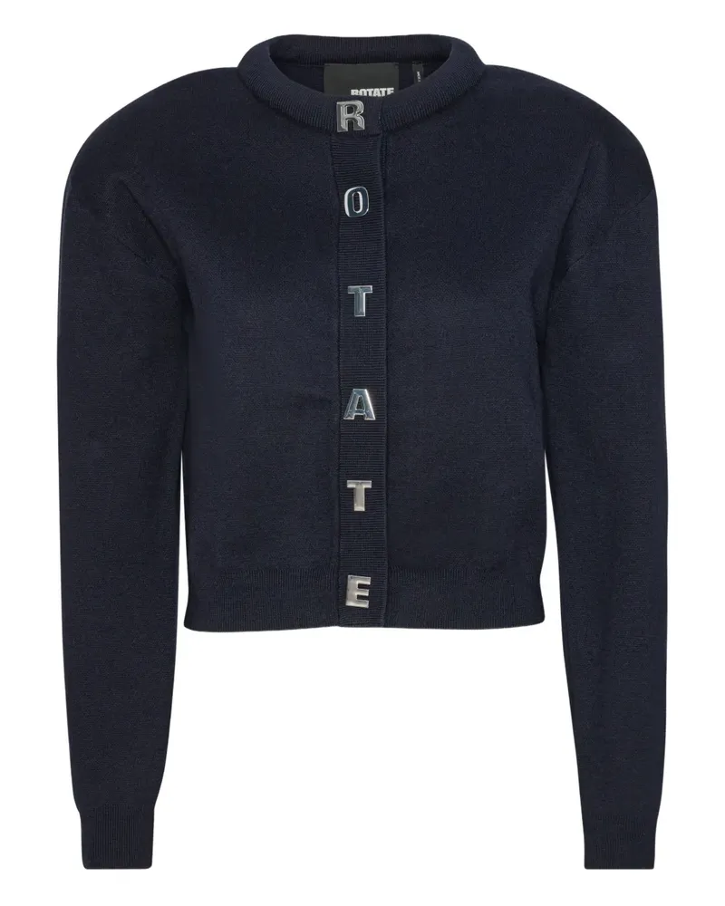 ROTATE Birger Christensen Letter Cardigan aus festem Strick - Blau Blau