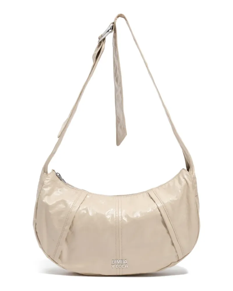 BIMBA Y LOLA Mittelgroße Glänzende Greige Moon Tasche - Nude Nude