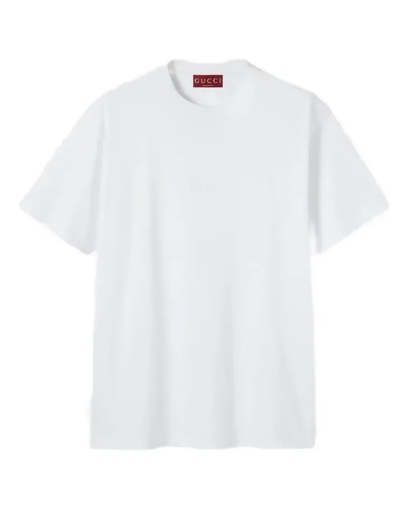 Gucci T-Shirt mit Logo-Stickerei - Weiß Weiß