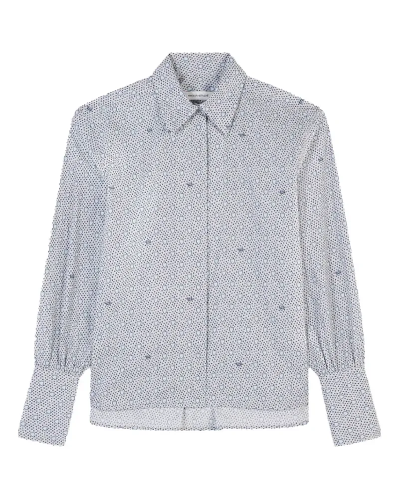 Kitsuné Hemd mit Schal-Print - Weiß Weiß