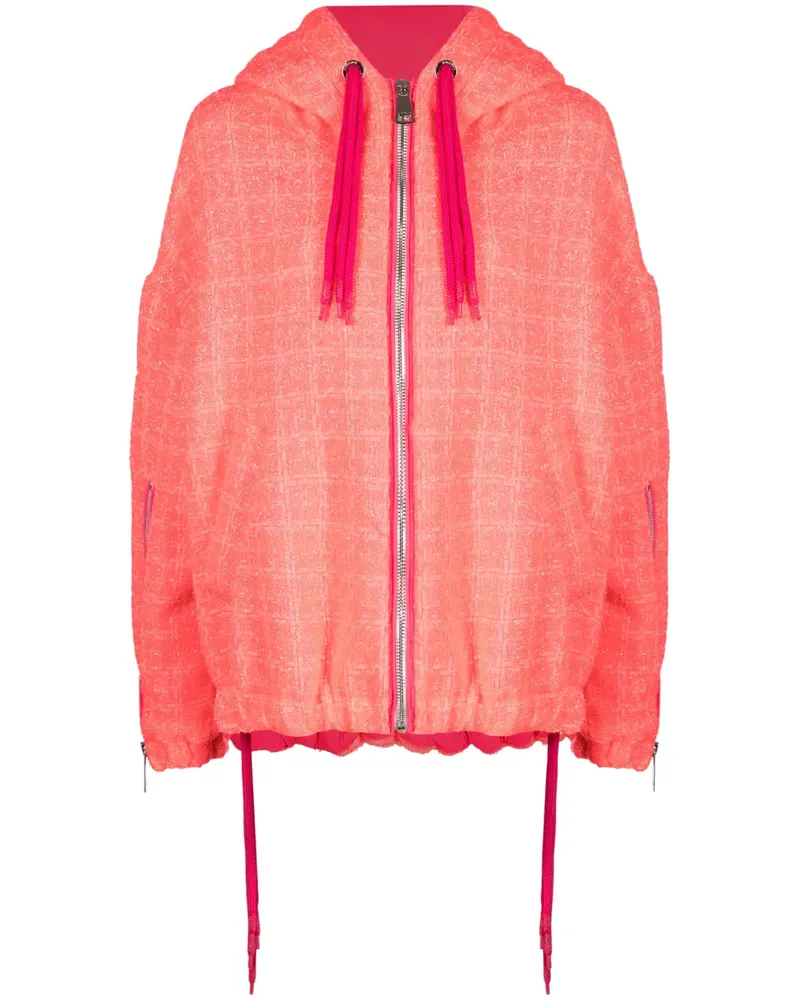 KHRISJOY Tweed-Kapuzenjacke mit Kordelzug - Rosa Rosa