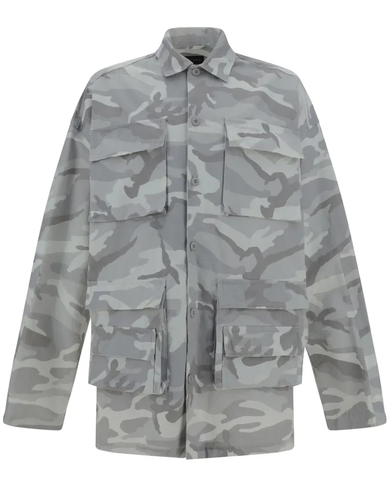 Balenciaga Cargo-Hemd aus Baumwolle - Grau Grau