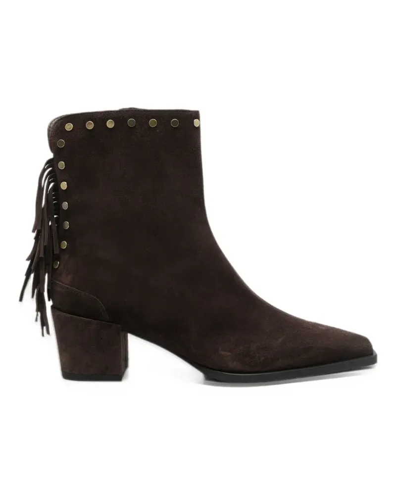 Kennel & Schmenger Zuri fringe-detail studded ankle boots - Braun Braun