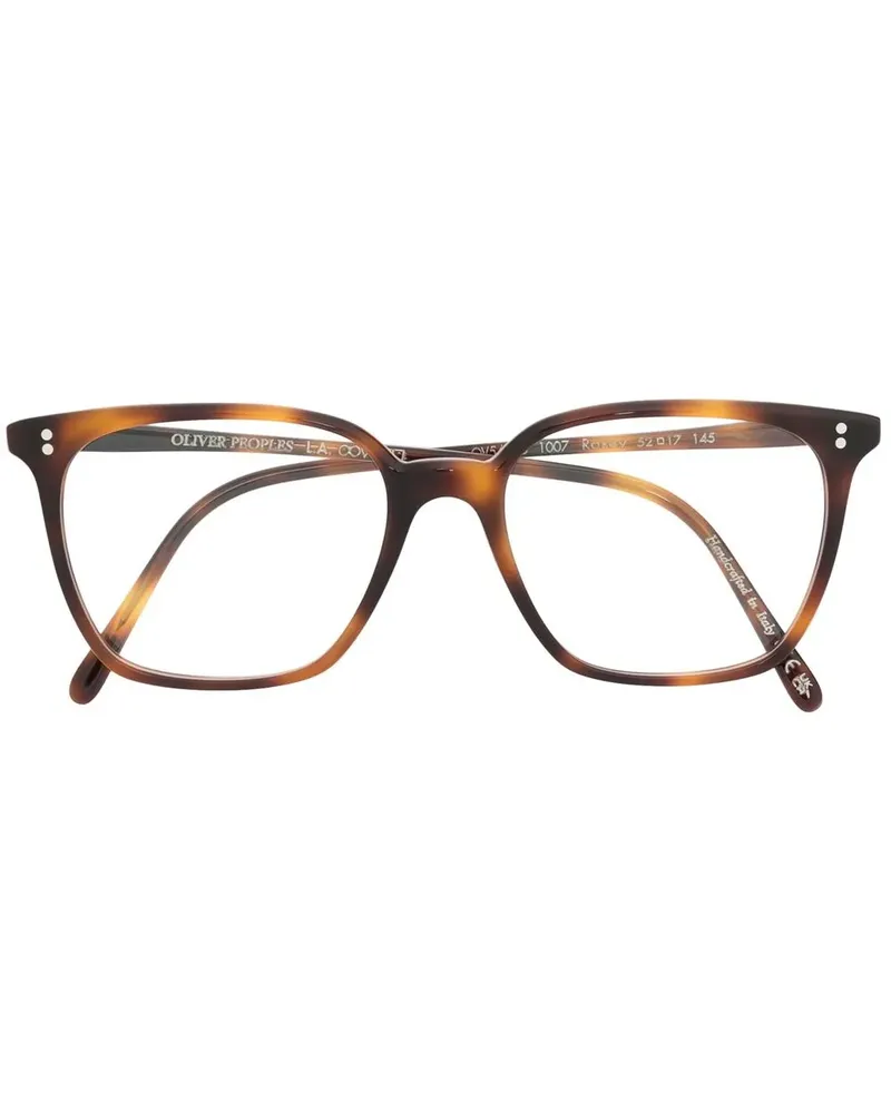 Oliver Peoples Eckige Brille in Schildpattoptik - Braun Braun