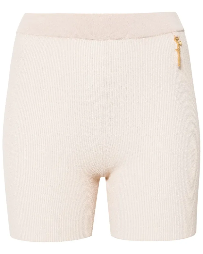 Jacquemus Mini Shorts mit Logo-Schild - Nude Nude