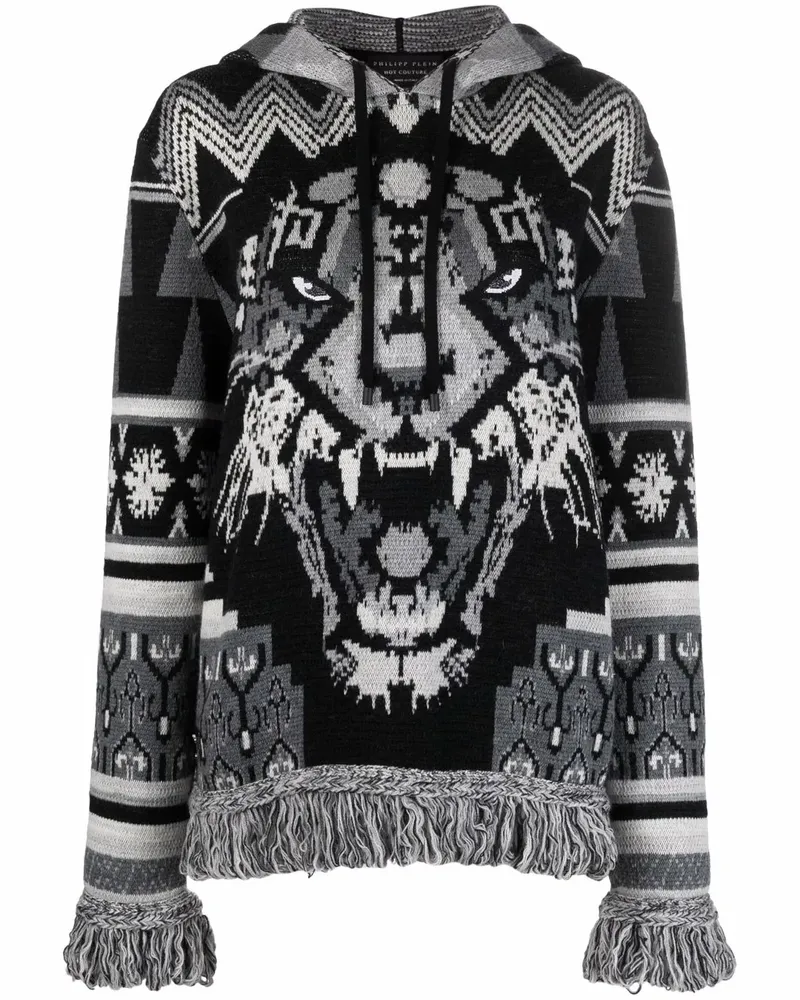 Philipp Plein Hoodie mit Tiger-Motiv - Schwarz Schwarz