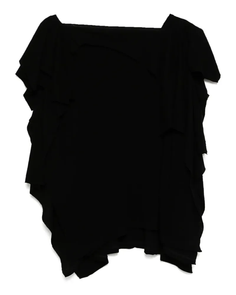 Yohji Yamamoto Drapiertes Oberteil - Schwarz Schwarz