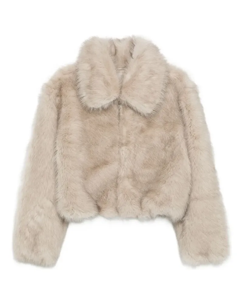 FRANKIE Shop Hope Mantel aus Faux Fur - Nude Nude