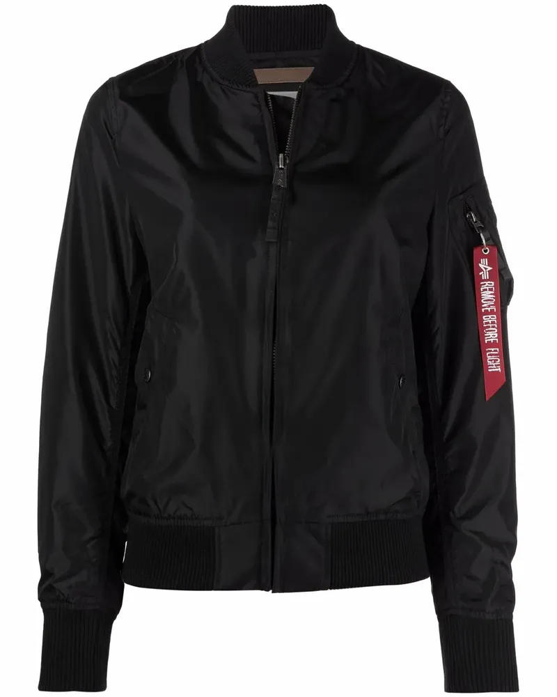 Alpha Industries Bomberjacke mit Anhänger - Schwarz Schwarz