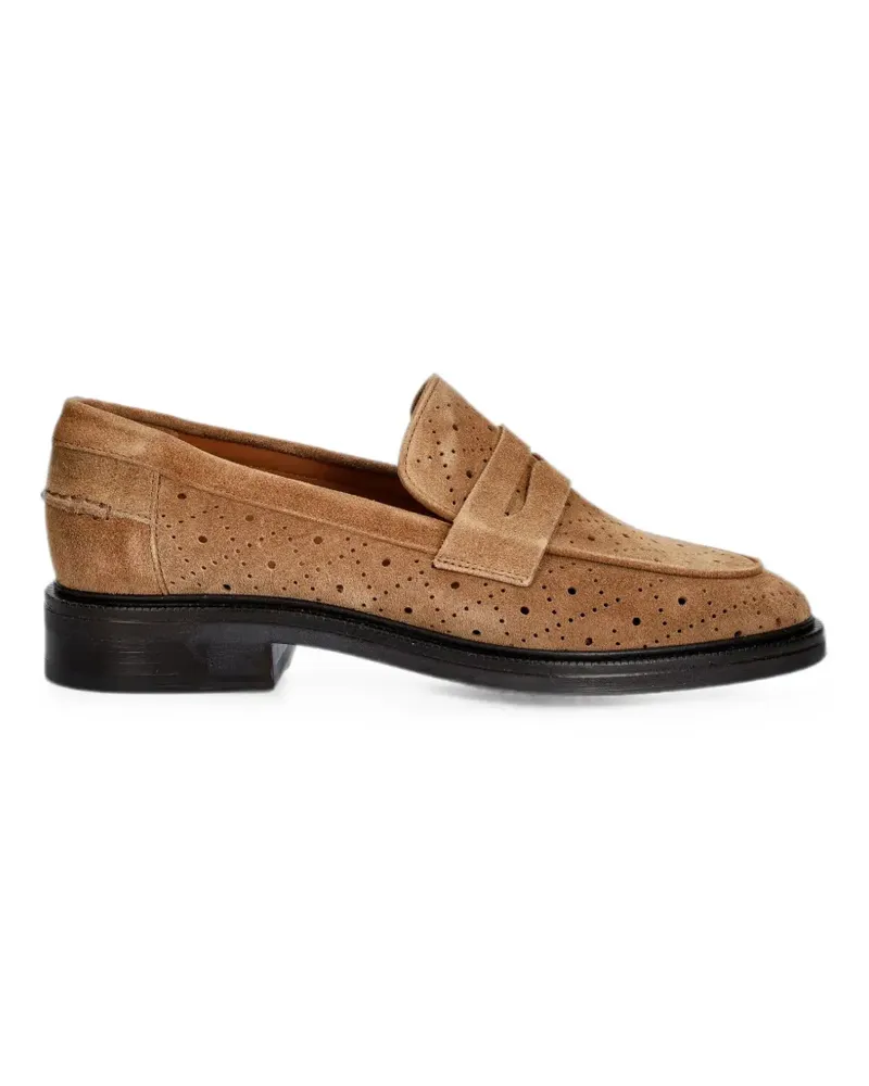 Billi Bi A19689 perforated penny loafers - Nude Nude