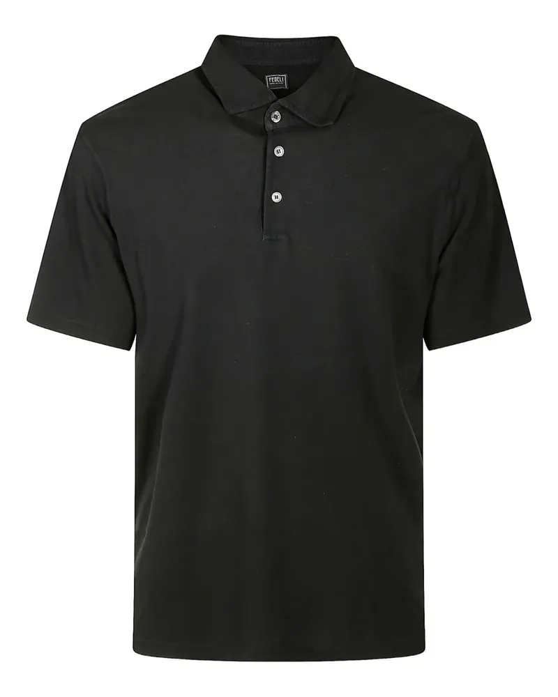 Fedeli Poloshirt aus Baumwolle - Schwarz Schwarz