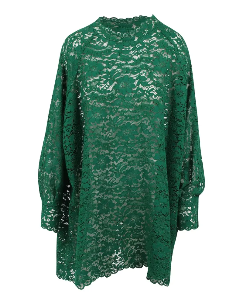 Gianluca Capannolo lace-embroidered scalloped-edge dress - Grün Grün