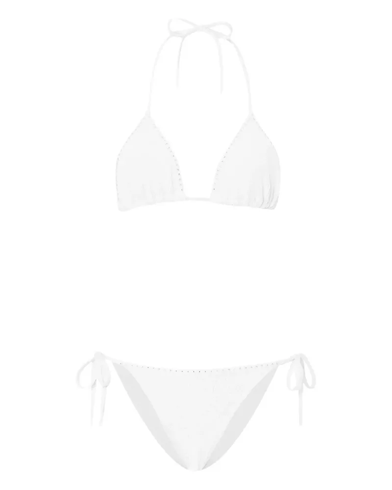 Hunza G Bikini mit Kristallen - Weiß Weiß