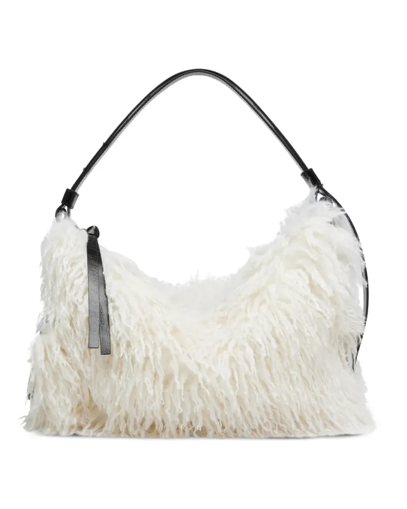 Marc Jacobs Große Scene Schultertasche aus Grunge-Pelz - Weiß Weiß
