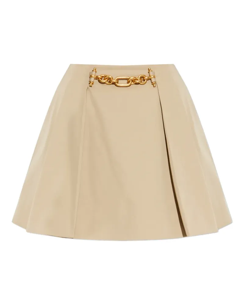 Balmain A-Linien-Rock mit Kettendetail - Nude Nude