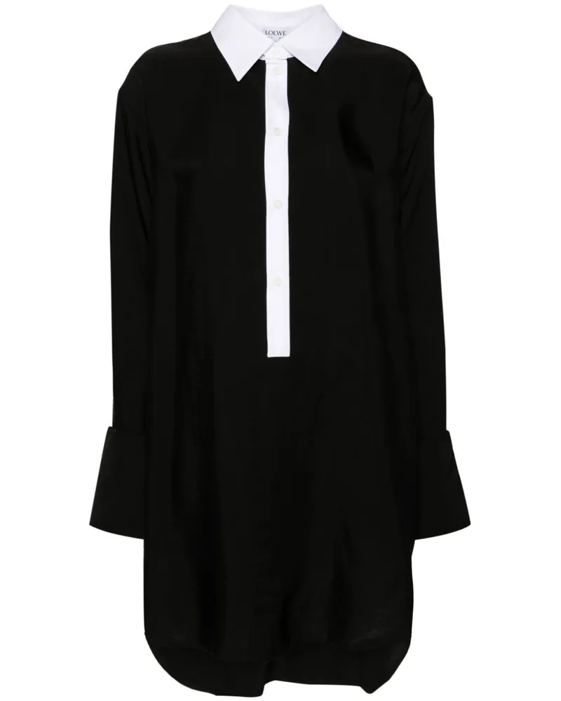 Loewe Midikleid mit abnehmbarem Kragen - Schwarz Schwarz