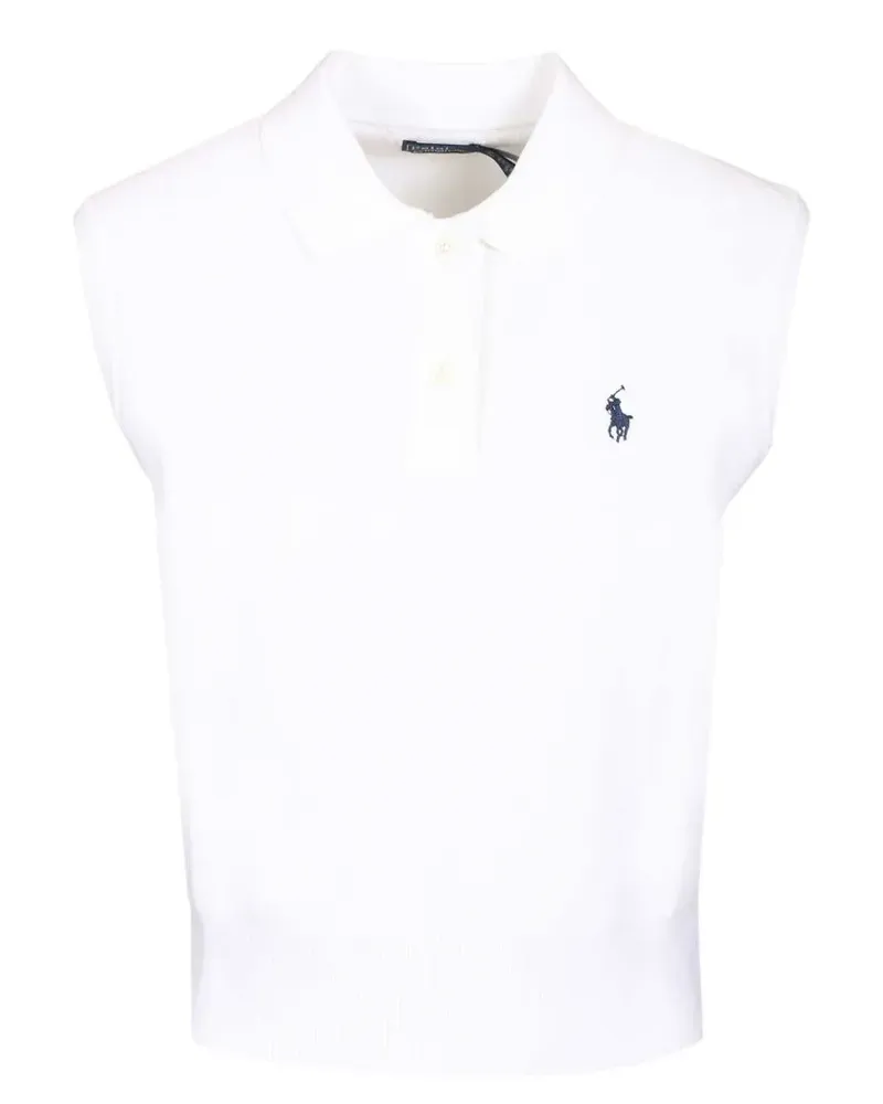 Ralph Lauren Top mit Poloshirtkragen - Weiß Weiß