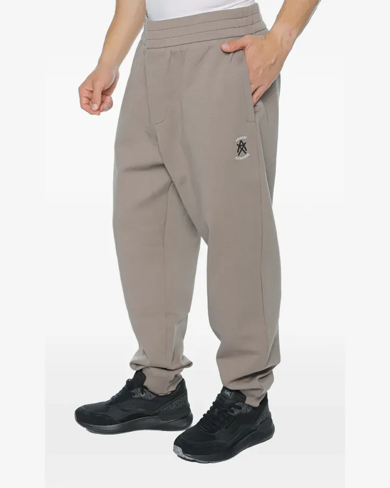 Armani Exchange logo-print elasticated-waist track pants - Grau Grau