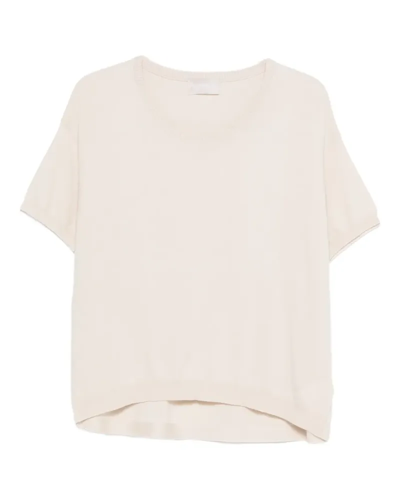 hemisphere short-sleeve knitted T-shirt - Nude Nude