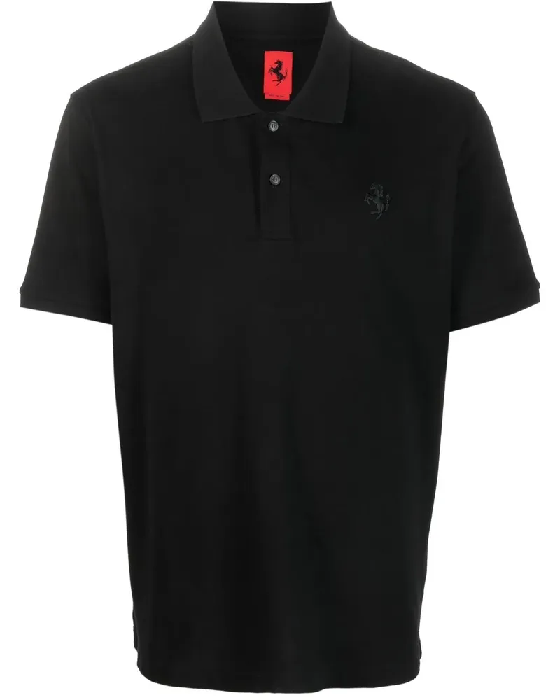 Ferrari Poloshirt mit Cavallino Rampante-Print - Schwarz Schwarz