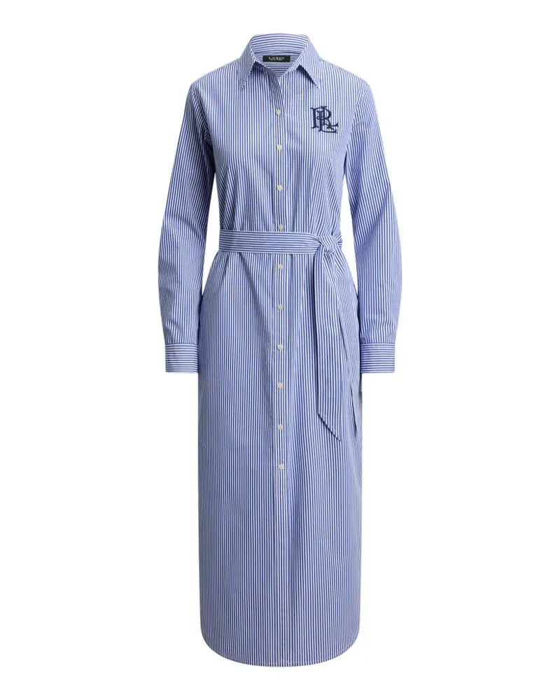 Ralph Lauren Gestreiftes Midikleid mit Gürtel - Blau Blau