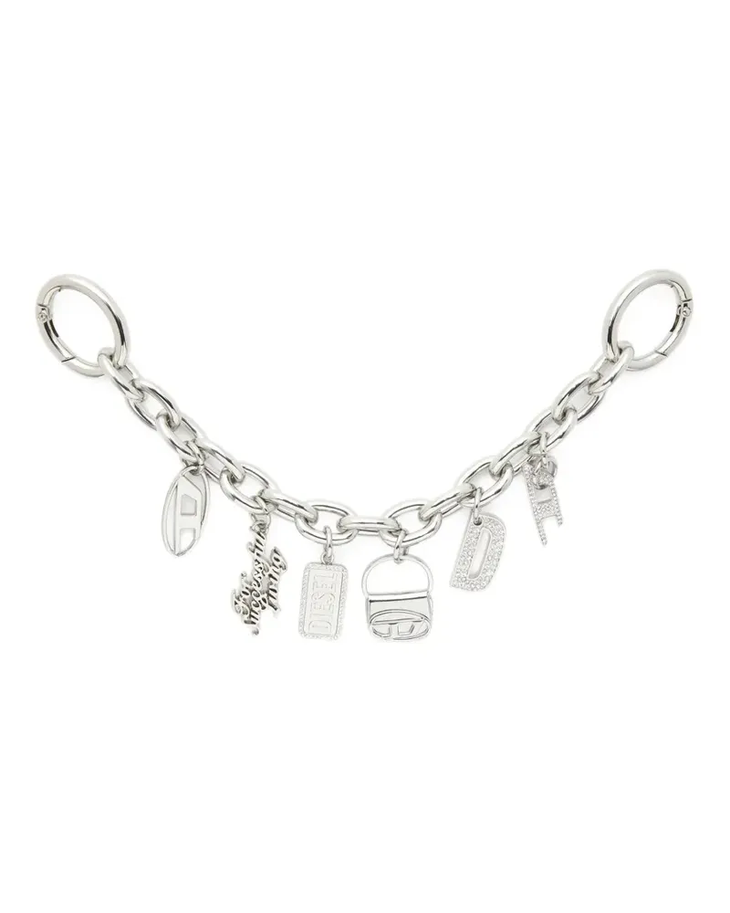 Diesel Schlüsselanhänger mit Kette - Silber Silber