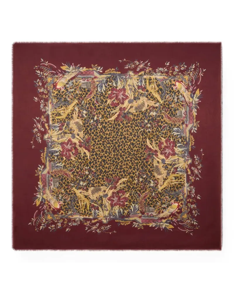 Etro Schal mit Leopardenmotiv - Rot Rot