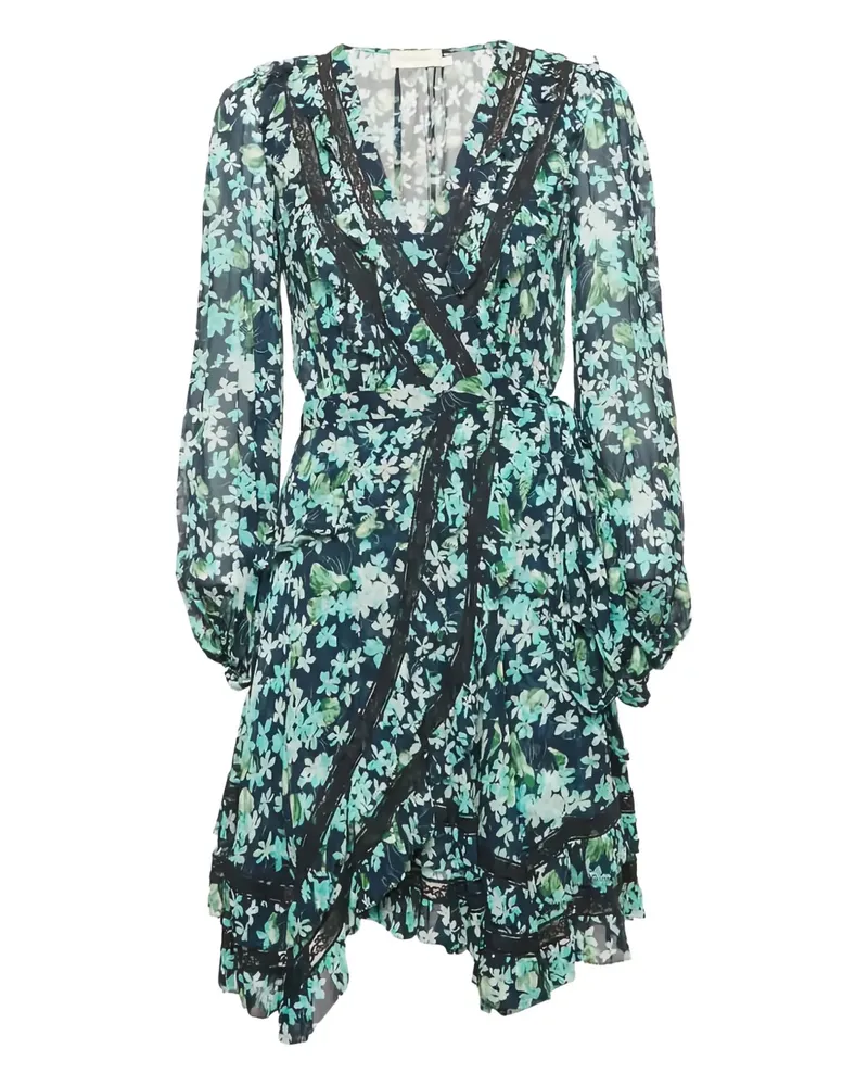Zimmermann Florales Wickelkleid - Blau Blau