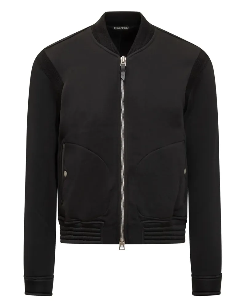 Tom Ford Bomberjacke mit geripptem Einsatz - Schwarz Schwarz