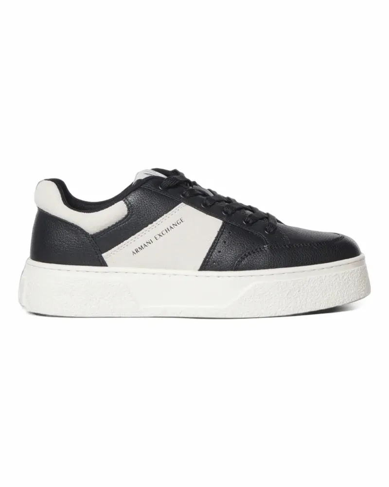 Armani Exchange logo-print panelled sneakers - Schwarz Schwarz