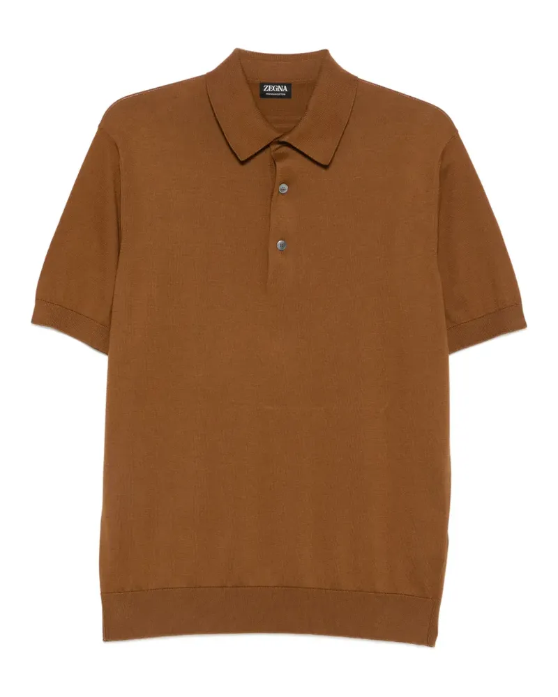 Ermenegildo Zegna short-sleeve knitted polo shirt - Braun Braun
